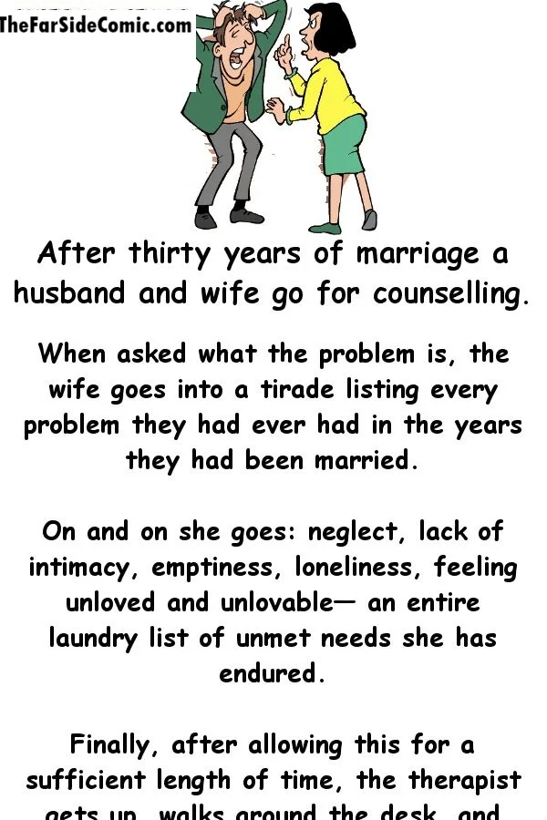 After thirty long years of marriage filled with silent dinners…
