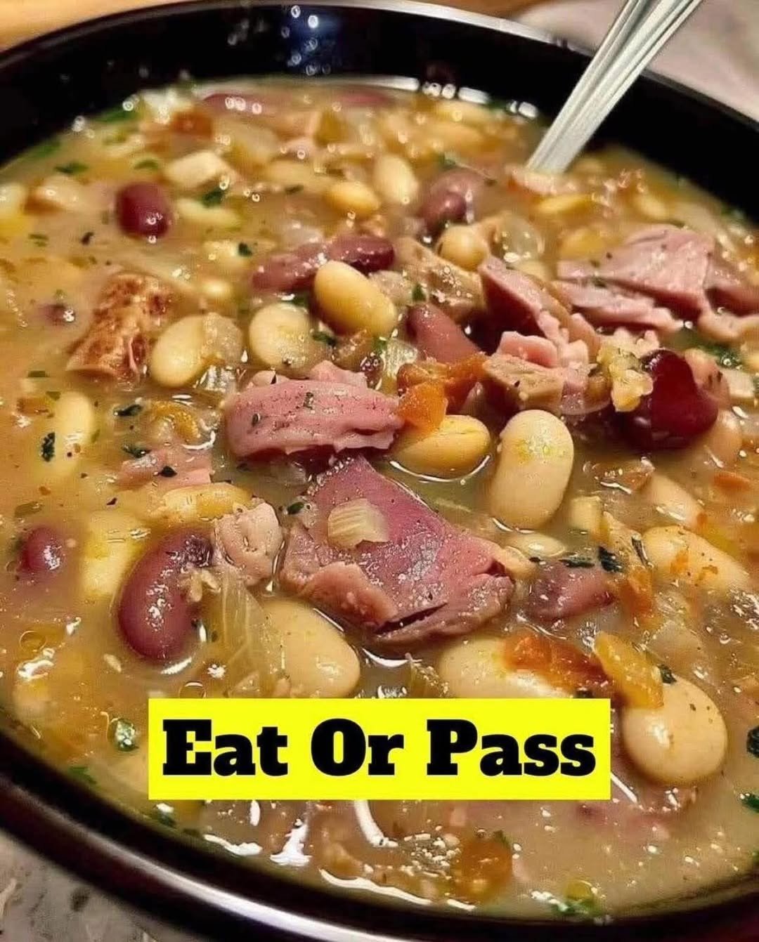 Pinto Beans,Ham Hocks Cornbread And Pickled Onions